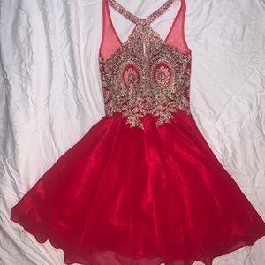 Red & Gold Dama Dress